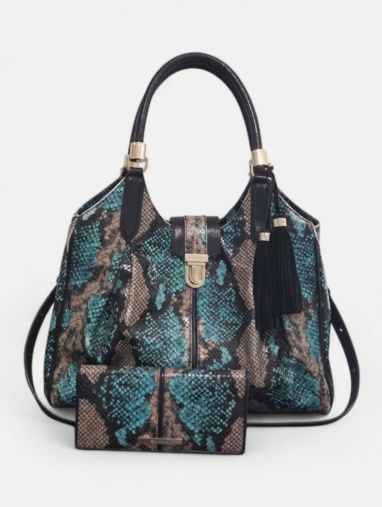 Brahmin Handbags - Brahmin Celia Bird of Paradise Frontera Snake Embossed Leather Satchel & Wallet